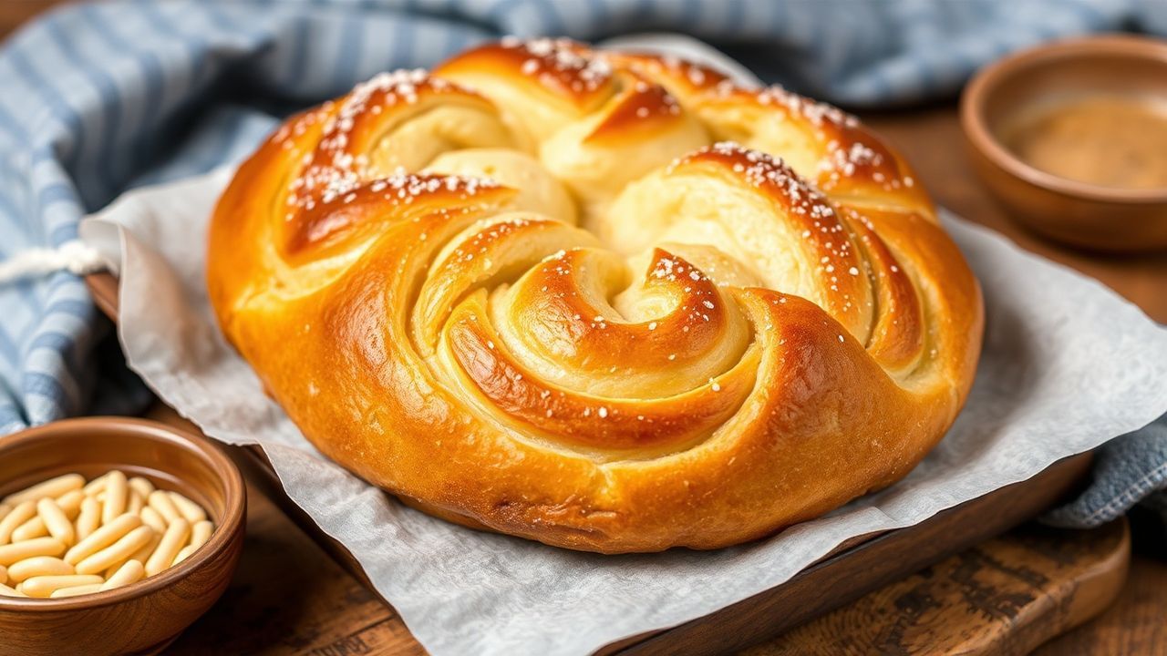 خبز غاتا أرمني بطبقات حلوة لا تُقاوم، مع عجينة ذهبية وحشوة شهية.