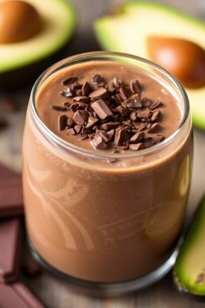 شوتيه سموثي الأفوكادو بالكاكاو الفاخر، دليل صحي لذّة مستحقة، وصفة دسمة وشهية.