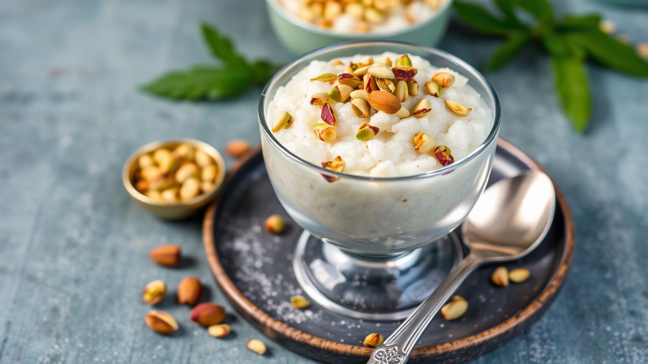 بَسْتَ كَرْدَمُوم عَطِرِيّ رِزّ بِالحَلَاوَة مَع فِسْتَقِيَات مُقَرْمِشَة فوقًا