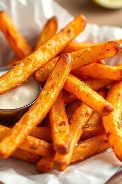 صورة لشرائح بطاطا حلوة مقرمشة بالفرن الهوائي، بحث عن الكمال في القرمشة.