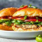 برغر ديك رومي مستوحى من بان مي صحي مع خضار مخللة زِستي