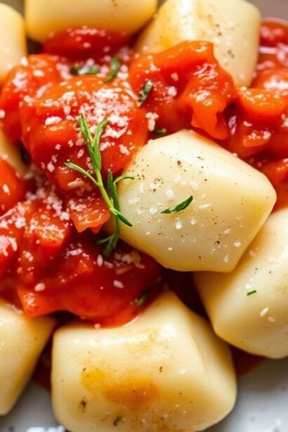 وجبة زلابية بطاطس إيطالية كلاسيكية أمريكية تُزين بصلصة غنية، لمذاق خالد.