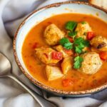 حساء الدجاج بالبابريكا الكريمي المخملي، وليفوتي—غني ودافئ وملمس ناعم.