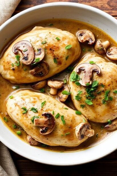 دجاج بالسكيلت مع صوص فطر كريمي سريع ولذيذ—وجبة دافئة لمدة 20 دقيقة