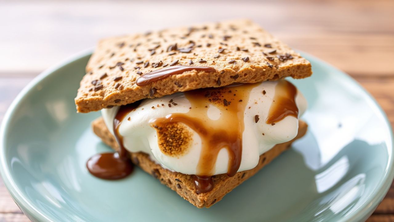 آيس كريم س’mores مع مارشميلو محمّص وكراميل، سحر النكهة الخيالية.