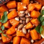 صورة لطبق طاجين البطاطا الحلوة بالبرقوق واللوز، رحلة نكهات شهية.
