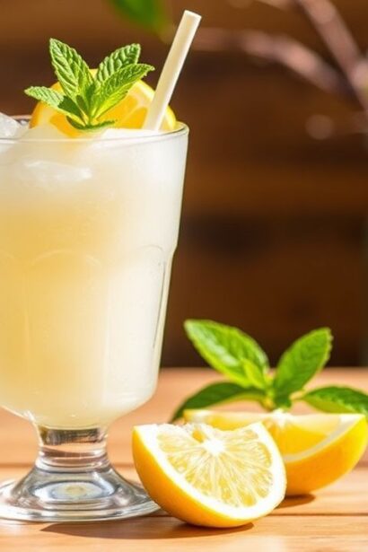 كأس من جرانيتا ليمون صقلّي منعشة بنكهة زابية، وصفة أصيلة للمذاق.