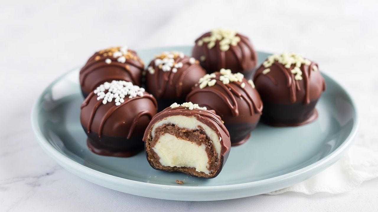 حلوى آيس كريم ترتفيل مغمّسة بالشوكولاتة الفاخرة، تفاصيل لذيذة ورغوة كريمية بترف.