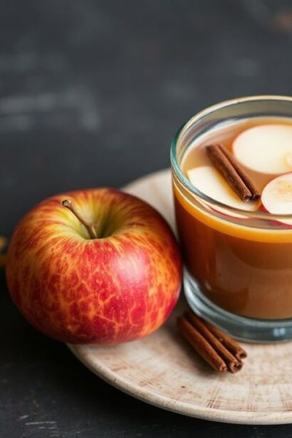 كوب من عصير التفاح الساخن المتبل مع قرفة دافئة، أجواء شتوية irresistible hot apple cider delights