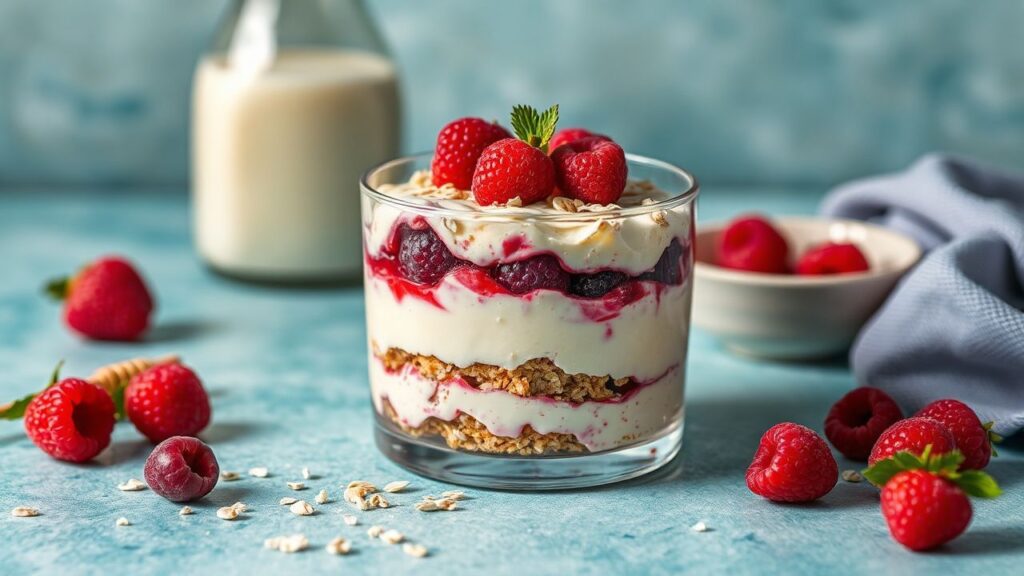 كريمي كراثان بالحليب والشوفان والعسل والتوت