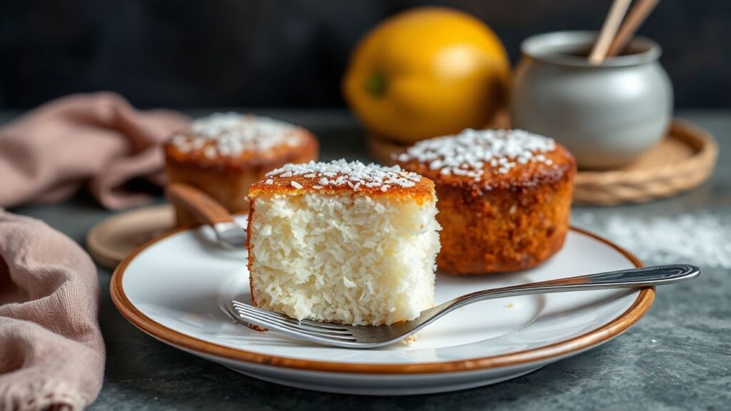 Sweet coconut rice cakes (bibingka) with rich coconut flavor and festive character