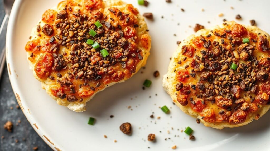 Everything Bagel cauliflower steaks with toasted seed topping