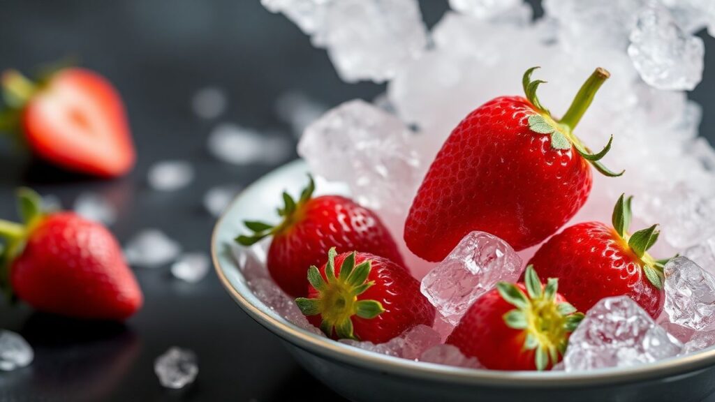 Frozen strawberry delight served as a dessert