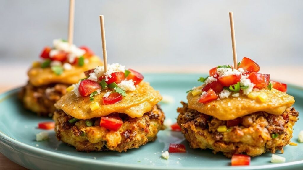 Hawaiian haystacks with rice, tropical vegetables, and grilled chicken layers