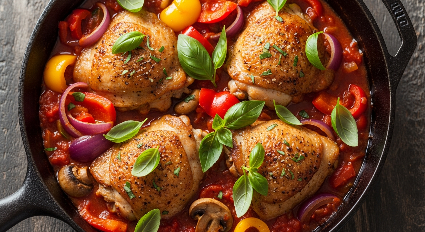 20-Minute Famous Skillet Chicken Cacciatore: Quick & Flavorful