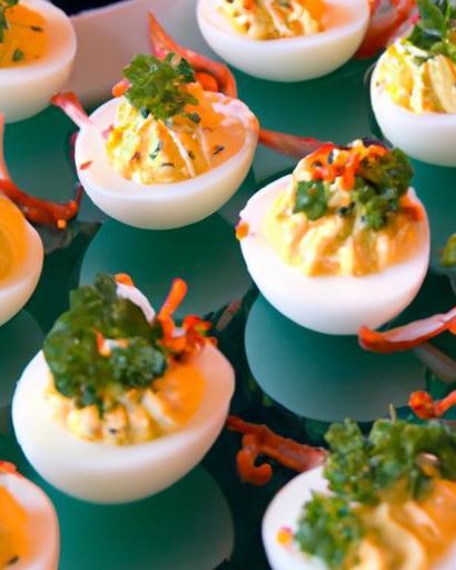 Spice Up Appetizers: Wasabi Deviled Eggs with Tobiko Twist