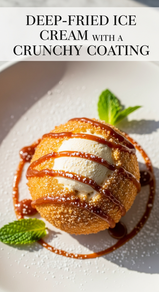 Deep-Fried Ice Cream with a Crunchy Coating: Golden Delight