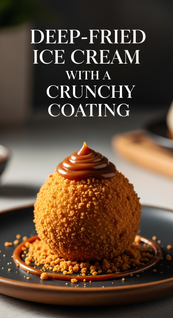 Deep-Fried Ice Cream with a Crunchy Coating: Golden Delight