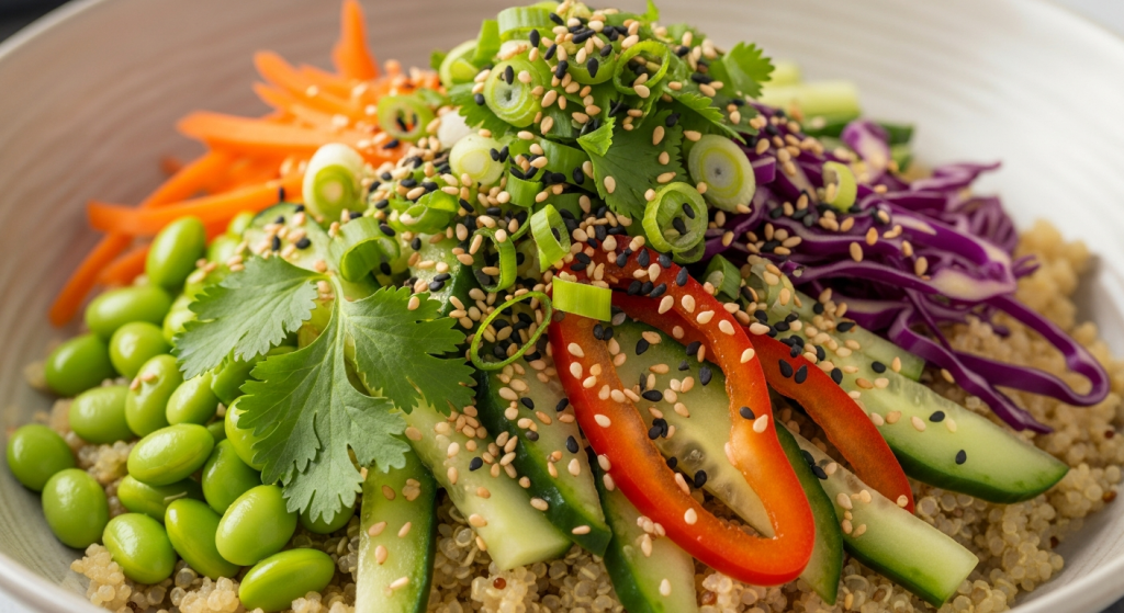 Asian Quinoa Salad with Sesame Ginger: Bright & Nutritious