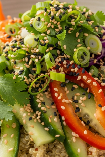 Asian Quinoa Salad with Sesame Ginger: Bright & Nutritious
