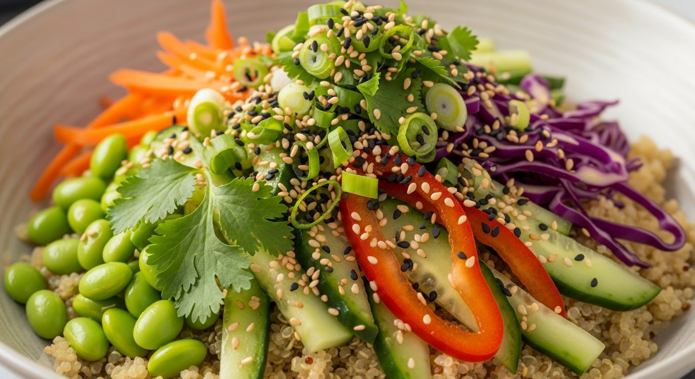 Asian Quinoa Salad with Sesame Ginger: Bright & Nutritious