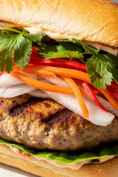 Banh Mi Turkey Burgers: Tangy Pickled Veggie Delight