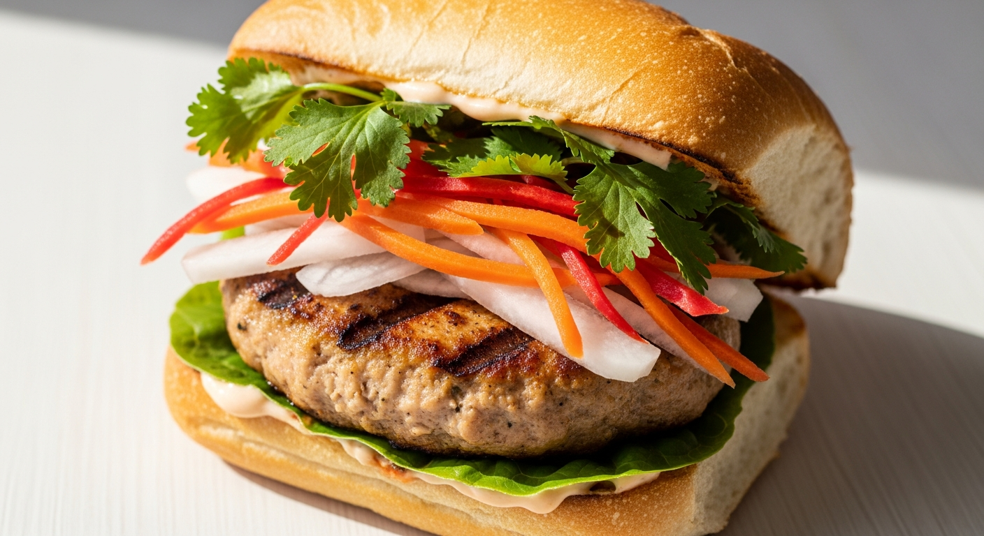 Banh Mi Turkey Burgers: Tangy Pickled Veggie Delight