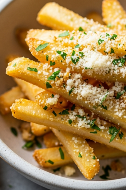 Best Crispy 15-Minute Garlic Parmesan Fries Made in Air Fryer