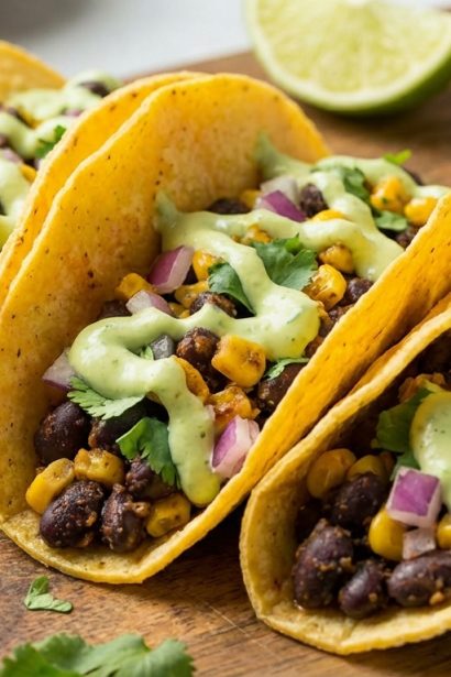 Best Crunchy Black Bean Tacos with Zesty Avocado-Lime Crema