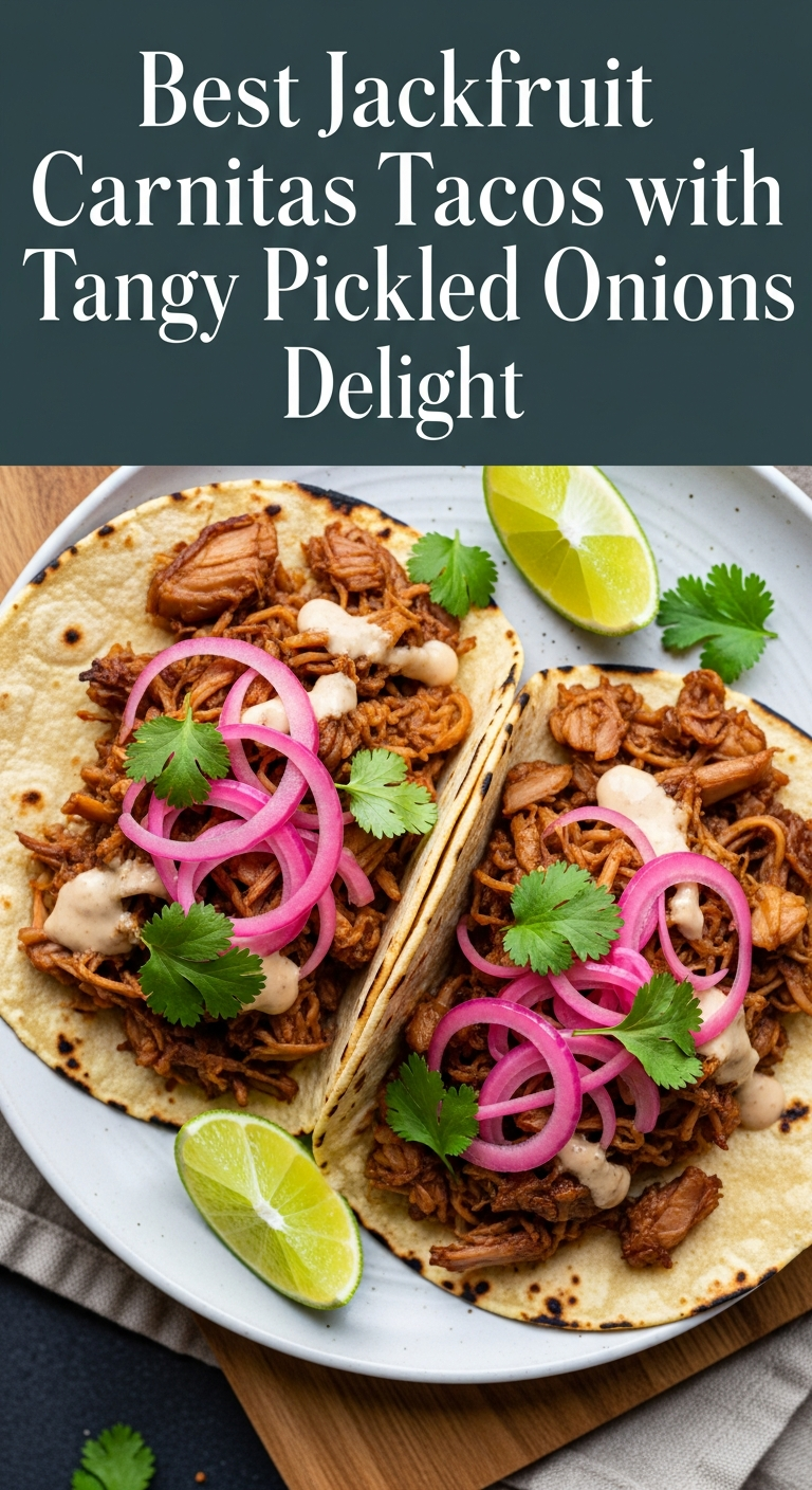 Best Jackfruit Carnitas Tacos with Tangy Pickled Onions Delight