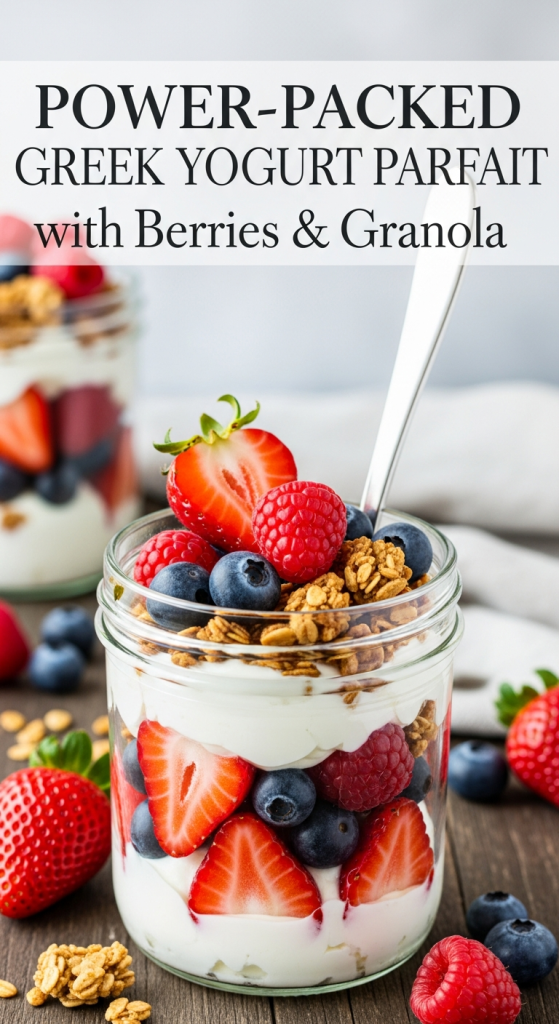 Best Power-Packed Greek Yogurt Parfait with Berries & Granola