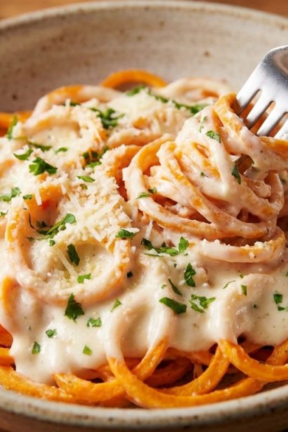 Best Sweet Potato "Pasta" in Creamy Alfredo Bliss: Twist on Comfort