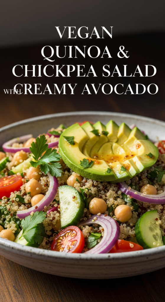 Best Wholesome Vegan Quinoa & Chickpea Salad with Creamy Avocado