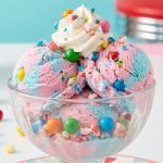 Bubble Gum Ice Cream Delight with Crunchy Gumball Bits