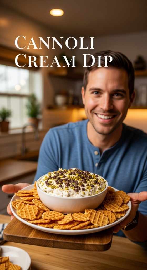 Cannoli Cream Dip with Waffle Cone Chips Sweet Delight