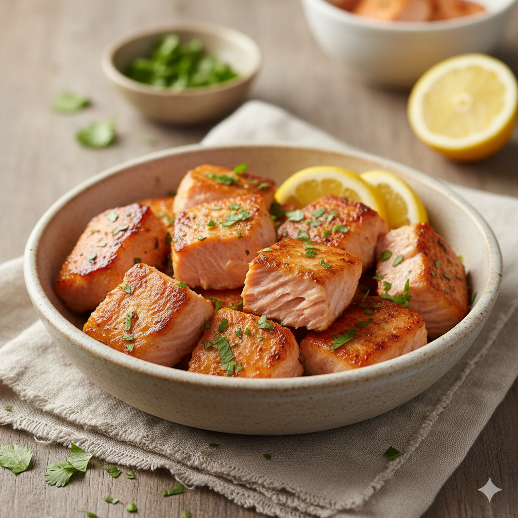 Decadent 10-Minute Air Fryer Salmon Bites Recipe Crispy & Quick