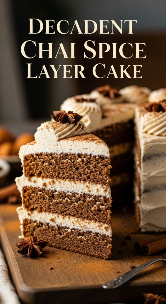 Decadent Chai Spice Layer Cake with Cinnamon Cream Cheese Frosting