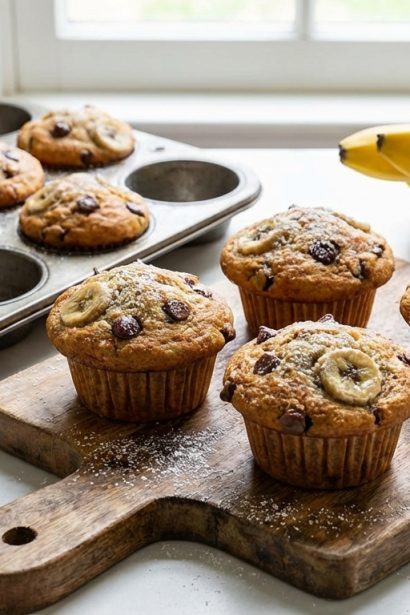 Delicious Simple Chocolate Chip Banana Bread Muffins Recipe