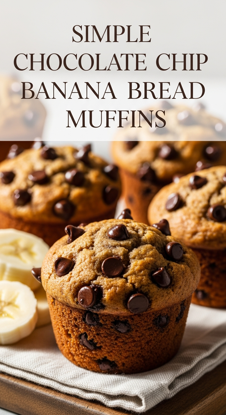 Delicious Simple Chocolate Chip Banana Bread Muffins Recipe