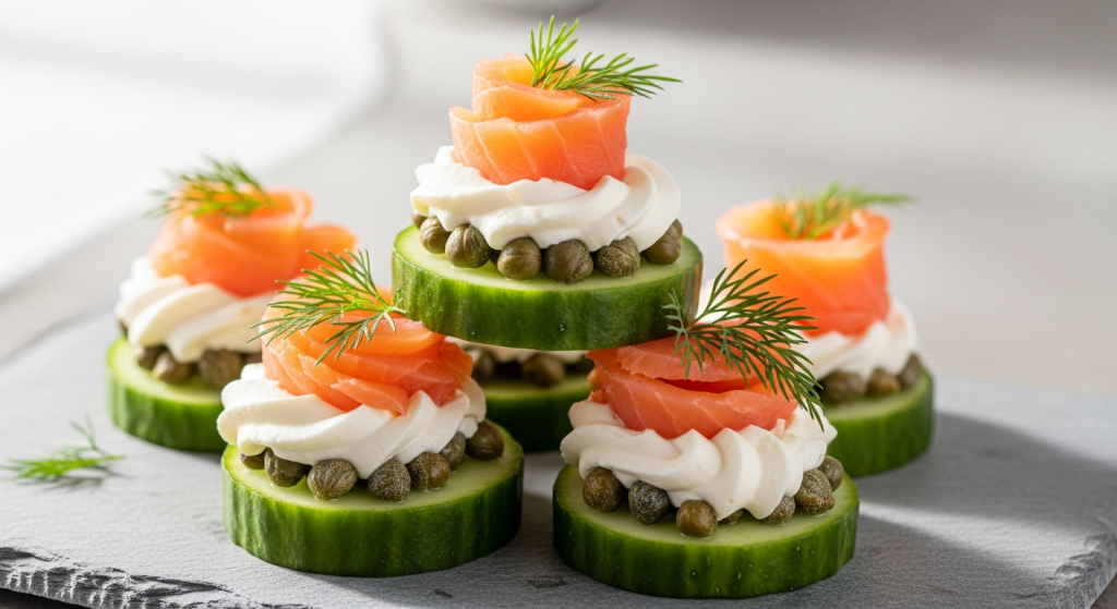Delicious Smoked Salmon & Cream Cheese Cucumber Bites Recipe