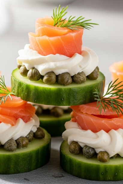 Delicious Smoked Salmon & Cream Cheese Cucumber Bites Recipe