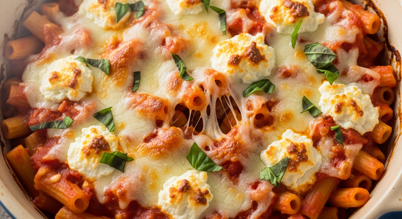 Easy Baked Ziti with Mozzarella Magic: Cheesy Delight