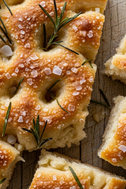 Effortless No-Knead Rosemary Focaccia with Flaky Sea Salt