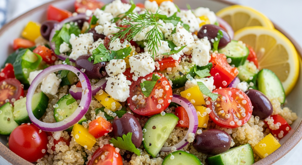 Healthy Greek Quinoa Salad with Zesty Lemon: Fresh & Flavorful