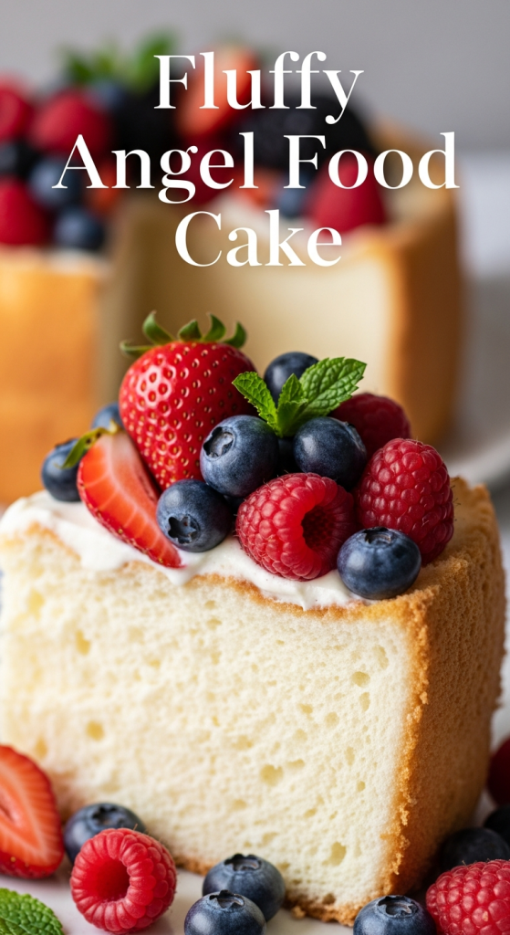 Heavenly Fluffy Angel Food Cake with Fresh Berry Bliss