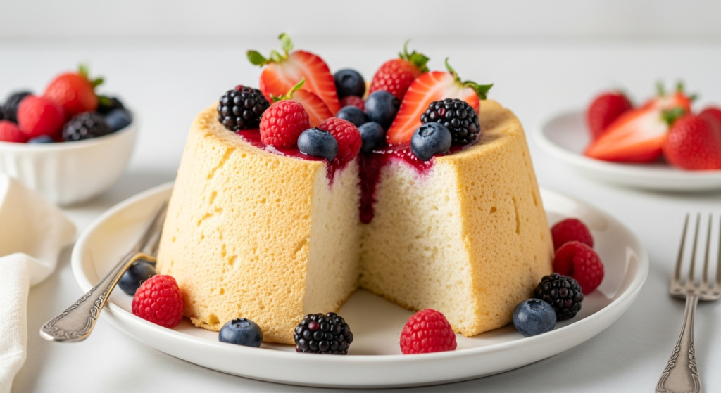 Heavenly Fluffy Angel Food Cake with Fresh Berry Bliss