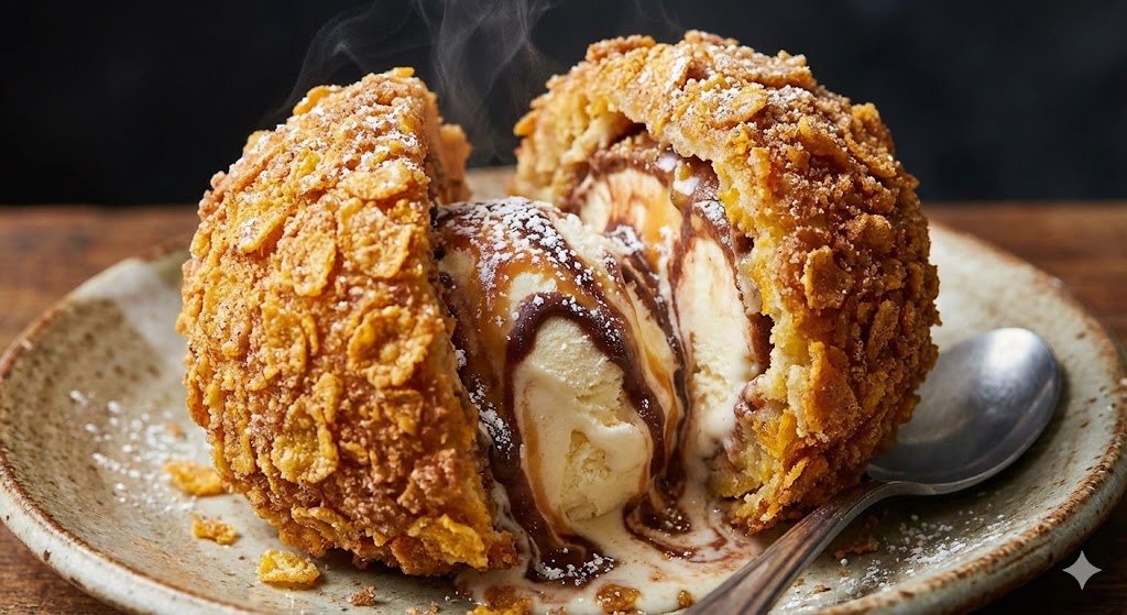 Inside Deep-Fried Ice Cream's Crunchy Coating Crispy Delight