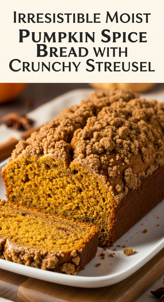 Irresistible Moist Pumpkin Spice Bread with Crunchy Streusel
