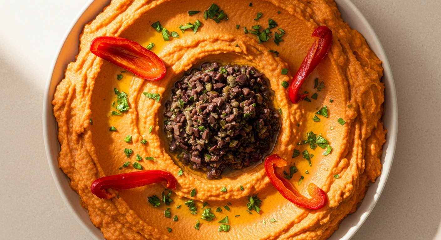 Irresistible Roasted Red Pepper Hummus & Olive Tapenade: Elevate Your Snack