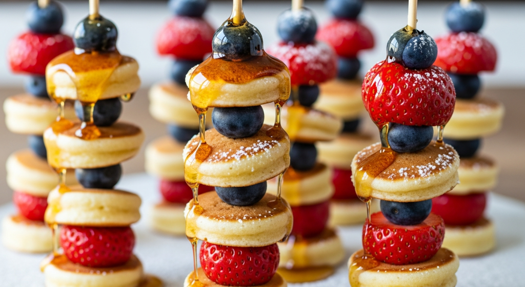 Mini Pancake Stacks on a Skewer: A Fun Breakfast Twist